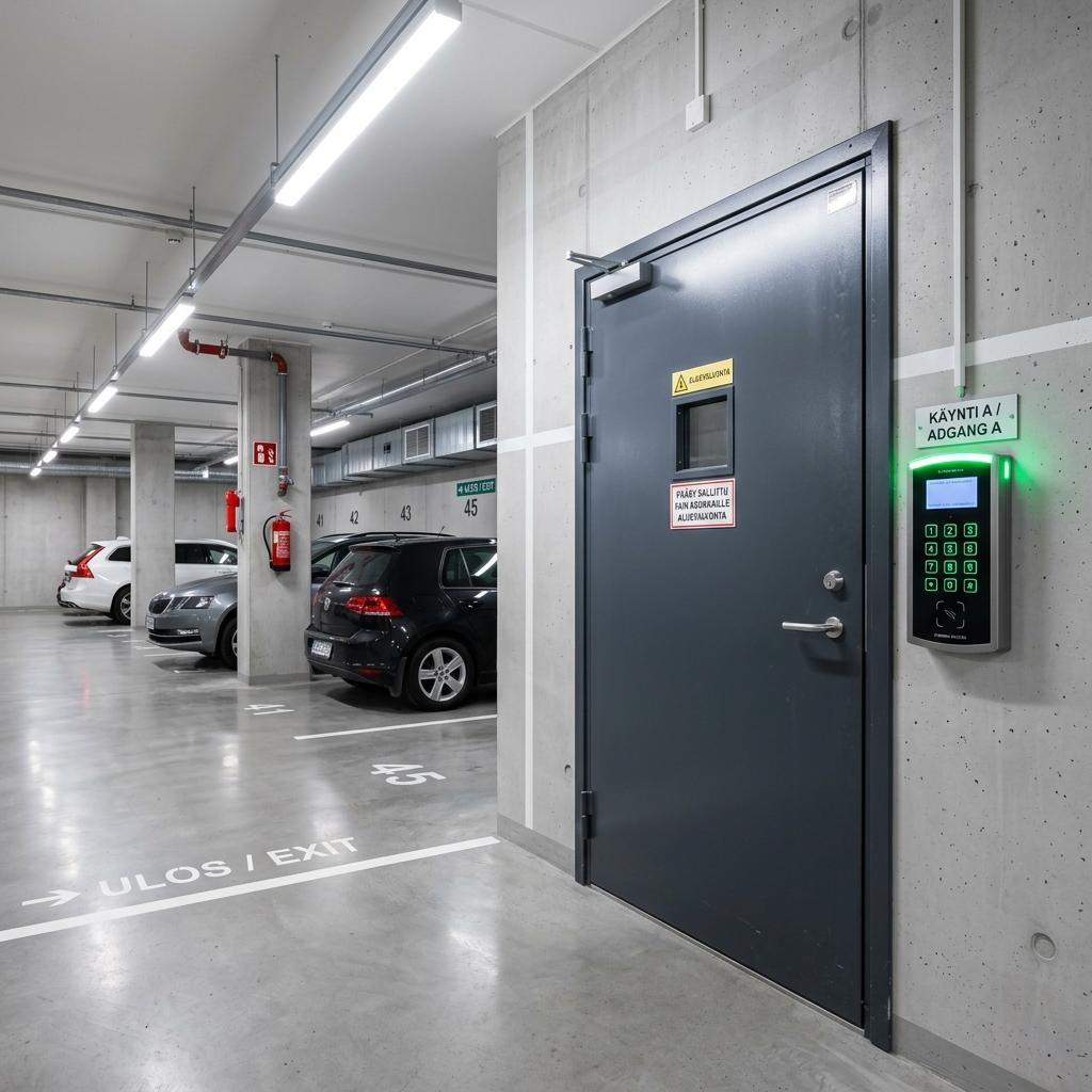 Autotallin kulunhallinta digitaalisella kulkupaneelilla