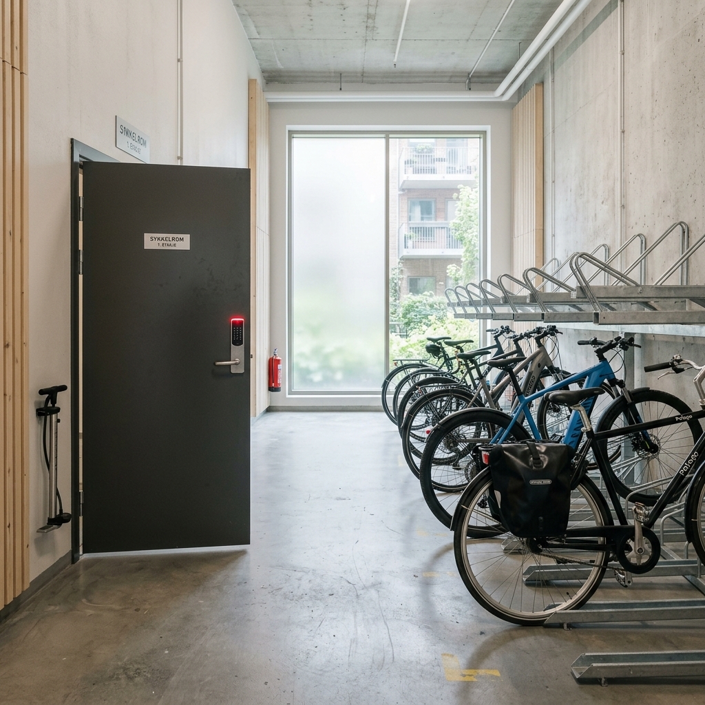 Pyöräsuojan kulunhallinta sähkölukolla